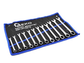 (obrázek pro) 12pcs spanners with double sided ratchet 8-19mm