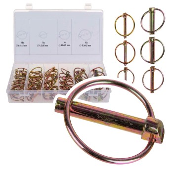 (obrázek pro) Závlačky s kroužkem, 4 druhy, sada 50ks GEKO