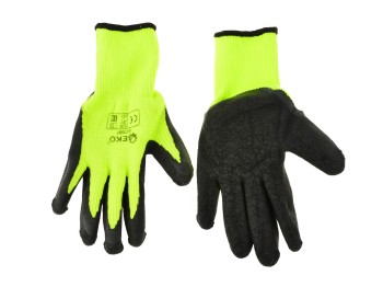 (obrázek pro) Acrylic liner crinkle latex coated glove for winter GREEN size: 8