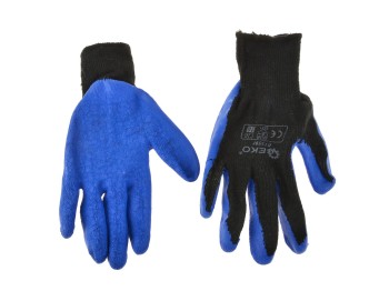 (obrázek pro) Acrylic liner crinkle latex coated glove for winter BLUE size: 10