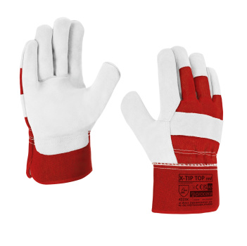 (obrázek pro) X-TIP TOP ČERVENÉ OCHRANNÉ RUKAVICE VEL 10.5 KARTONOVÁ PROPAGACE! 