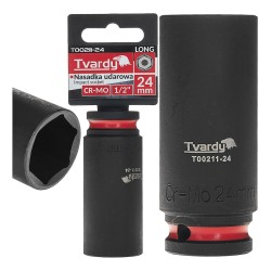 (obrázek pro) Prodloužený rázový nástrčný klíč 1/2&quot; 6PT 24 mm CR-MO